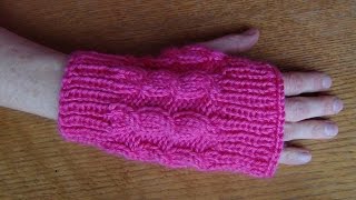 Knit Cabled Fingerless Gloves [upl. by Ursala]