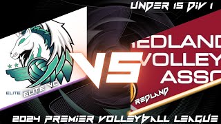 2024 Junior PVL  U15 Div 1  Redlands vs Elites [upl. by Yellek]