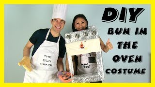 Halloween DIY Couples Pregnancy Costume BUN IN THE OVEN [upl. by Nirak]