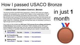 How I passed USACO Bronze in just ONE MONTH [upl. by Anna-Maria]