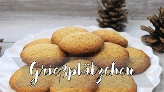 GRIEßPLÄTZCHEN REZEPT  Plätzchen backen schnell amp einfach Adventskalender 2016 06 [upl. by Ambrosane]