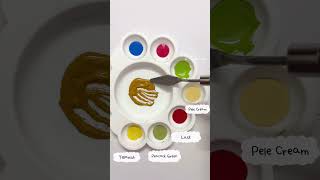 Yellow Ochre Mixing Into Different Colours colourmixing artvideos artreels [upl. by Poppo]