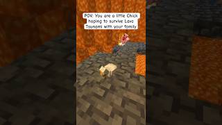 Little Chick hoping to survive Lava Tsunami in Minecraft minecraft [upl. by Walter476]