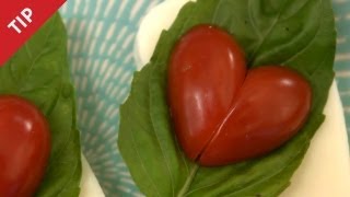 How to Make HeartShaped Tomatoes  CHOW Tip [upl. by Bixler]