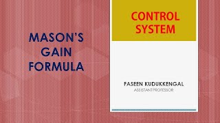 CONTROL SYSTEM  MASONS GAIN FORMULA [upl. by Mirak776]