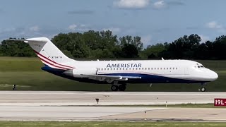 Ameristar McDonnell Douglas DC9 Takeoff from Kansas City MCI [upl. by Young]