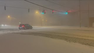 Lake effect snow storm arrives in Western New York [upl. by Kyla531]