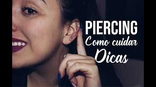 PIERCING NA CARTILAGEM  HELIX DICAS E COMO CUIDAR [upl. by Tnilk899]