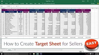 How To Make Sale Target Plan amp Achievement Format In Excel for Sales Executive or Marketing Person [upl. by Christabelle681]