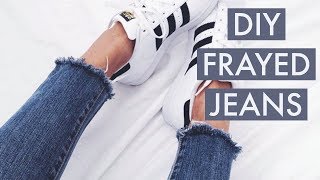 DIY FRAYED JEANS [upl. by Alliuqat]