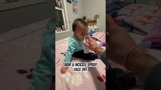 Toddler vs nasal spray battle toddlerlife parentingtoddlers babymilestone funnyvideos [upl. by Yelrahs692]