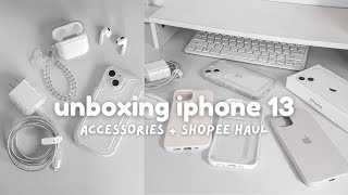 unboxing iphone 13 accessories ✧˖°  shopee haul aesthetic minimalist [upl. by Skyler]