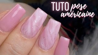 TUTO  Pose américaine  nailart facile 💗 [upl. by Leveridge]