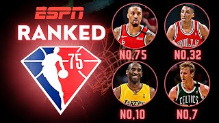 NBA 75 Greatest Players Ranked by ESPN  NBA Ranking [upl. by Parette972]