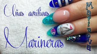 Uñas acrilicas Marineras [upl. by Elagiba]