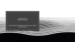 ASSIA Applied Social Sciences Index and Abstracts [upl. by Hurty]