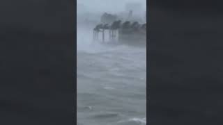 Sarasota the outer barrier islands BirdKey is being swallowed by storm surge as HurricaneMilton [upl. by Mouldon]