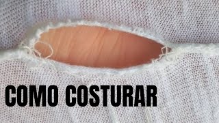 Como Costurar CAMISETA à MÃO COMO FAZER COSTURA À MÃO [upl. by Sucramd284]