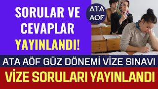 Ata Aöf Güz Dönemi Vize Sınav Soruları ve Cevapları Yayınlandı Sınav Sonuçları Ne Zaman Açıklanır [upl. by Akimahc]