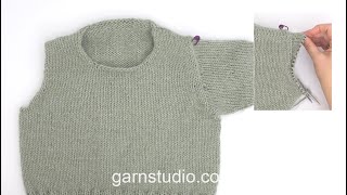 How to work a sleeve to a garment with European shoulder with short rows [upl. by Ayanahs]