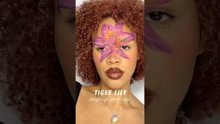 Tiger Lily🐅 creativemakeup process makeupprocess flowers tigerlily glittermakeup [upl. by Leiram]