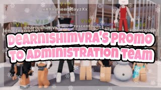 dearnishimvras Promotion To Administration Team  Frappe ROBLOX [upl. by Carrel]