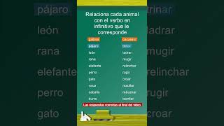 Relaciona cada animal con el verbo en infinitivo que le corresponde shorts [upl. by Irbua]