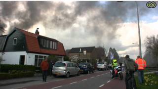 Grote brand bij Jongkind in Aalsmeer Oosteinderweg [upl. by Dempstor]