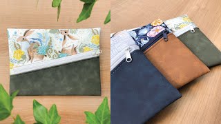 Flora Diagonal Zipper Pouch  Detailed Sewing Tutorial [upl. by Eednyl]