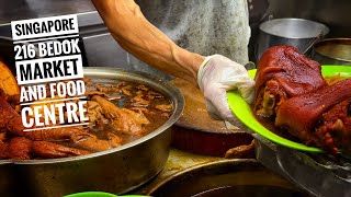 SINGAPORE HAWKER CENTRE TOUR 🇸🇬 216 BEDOK MARKET AND FOOD CENTRE [upl. by Haerdna495]