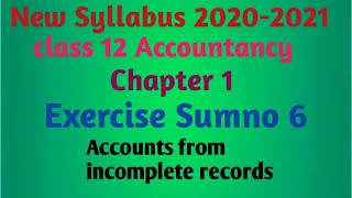 12th AccountancyChapter1Exercise sumno6 [upl. by Eicul]