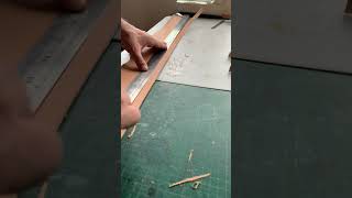 Cutting leather bag straps woodworking leathercrafttutorials [upl. by Jonina]