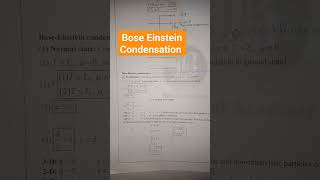 Bose Einstein condensation Statistical Mechanics [upl. by Yrac]