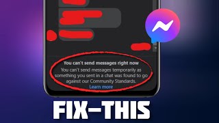 How To Solve You Cant Send Messages For 3 Days On Messenger [upl. by Anilak]