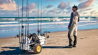 THIS IS WHY YOU FISH THE BEACH surf fishing catches everything [upl. by Meekahs]