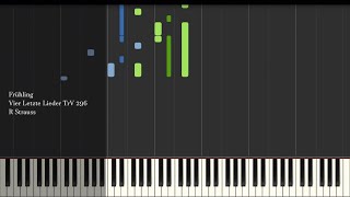 Frühling  Vier Letzte Lieder TrV 296  R Strauss  Synthesia Piano Tutorial [upl. by Alemak]