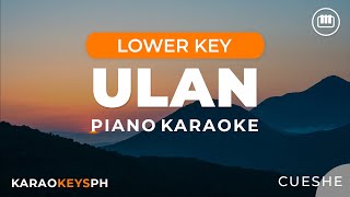 Ulan  Cueshe Lower Key  Piano Karaoke [upl. by Yelich]