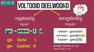 Het voltooid deelwoord VTT  perfectum De verleden tijd Nederlands leren taalles NT2 A2B1 [upl. by Nnawaj]