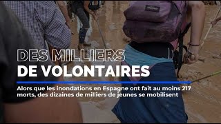 Après les inondations en Espagne des milliers de volontaires se mobilisent pour aider sur place [upl. by Arral159]