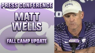 Kansas State CoOCQB Coach Matt Wells Press Conference  Fall Camp Update [upl. by Retsevel38]