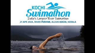 Kochi Swimathon2024 openwaterswimming 6KM flag off at Periyar River Aluva Kochi Kerala [upl. by Breana]