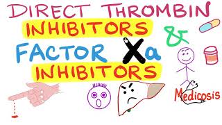 Direct Thrombin Inhibitors and Factor Xa Inhibitors DOACs  Pharmacology  Hematology [upl. by Laryssa]