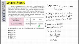 MATEMÁTICA ENEM 2024 Q136 [upl. by Lovich]