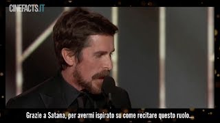 Il discorso di Christian Bale ai Golden Globes 2019 CineFacts [upl. by Tugman921]