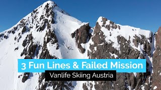 3 Fun Freeride Ski Lines amp a Failed Mission  Vanlife Skiing [upl. by Orabel]