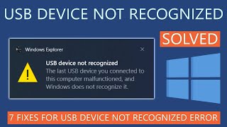 How to Fix USB Device Not Recognized Error on Windows 10 [upl. by Nwahsaj549]