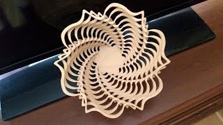 Fretwork scrollsaw bowl Cutting process and final result [upl. by Leahpar]