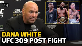 Dana White Reacts to Tyson vs Paul UFC 309 Jon Jones amp Donald Trump’s Win  MMA FIghting [upl. by Purington954]