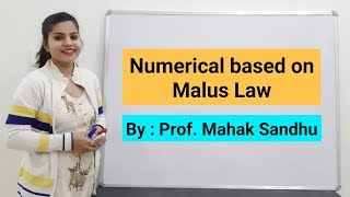 Numerical based on Malus Law  Optics [upl. by Bilbe]