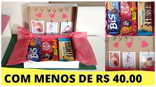 DIY CAIXA SURPRESA PARA O DIA DOS NAMORADOS I Cesta de Chocolate Romântica Gastando Pouco [upl. by Kalk]